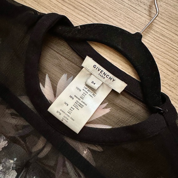 Givenchy Bird of Paradise Black Seethrough Silk Dress FR 34 Fits Small or US 4 - Picture 4 of 4